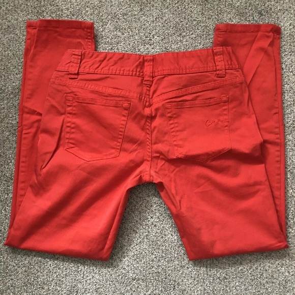 American Rag Cie Red Skinny Jeans Faded Size 7 - Picture 1 of 8
